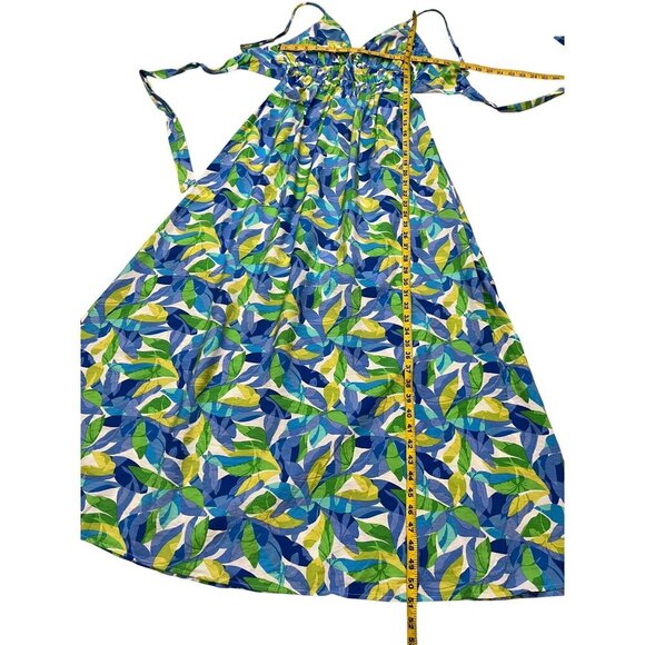 Timing Tropical Leaf Print Maxi Dress NWT Cutout Tie Back Size M - Picture 9 of 12